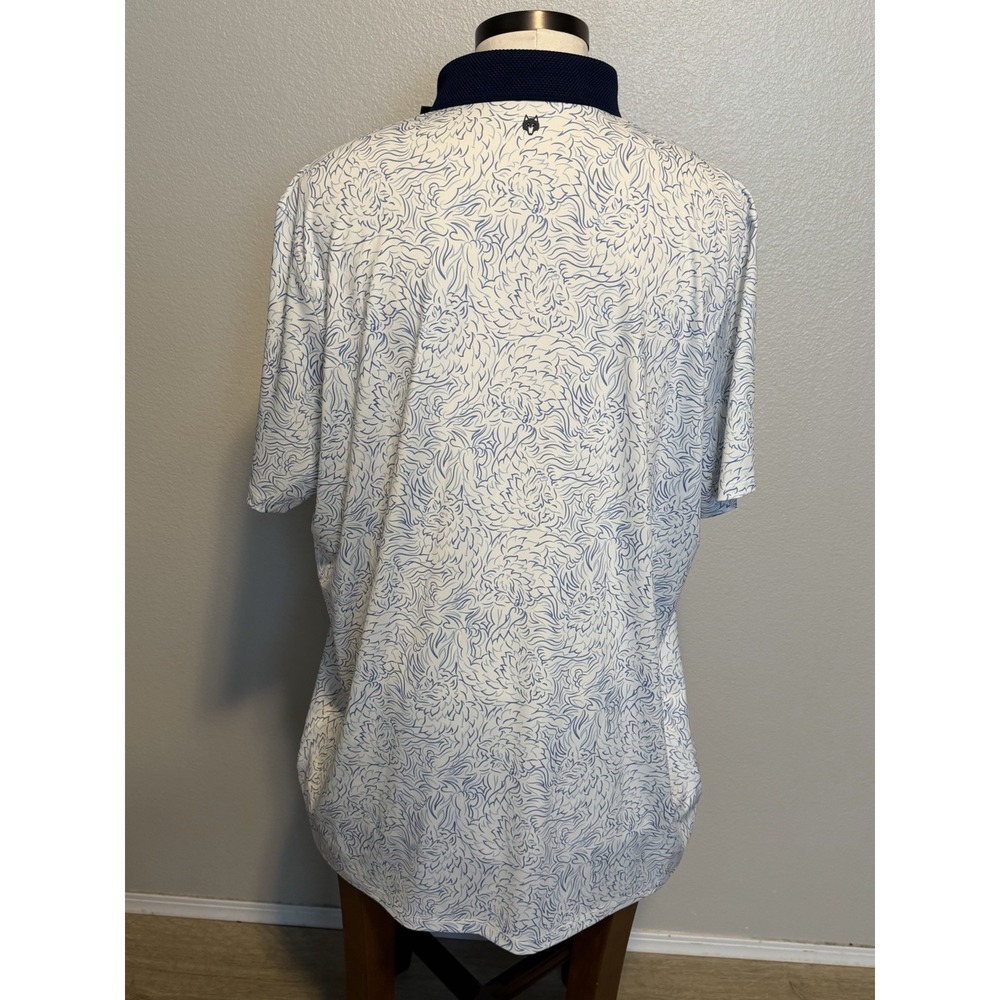 GREYSON Golf Shirt Polo Chest Logo Den Of Thieves Arctic Print XXL NWT $118 - Picture 5 of 8